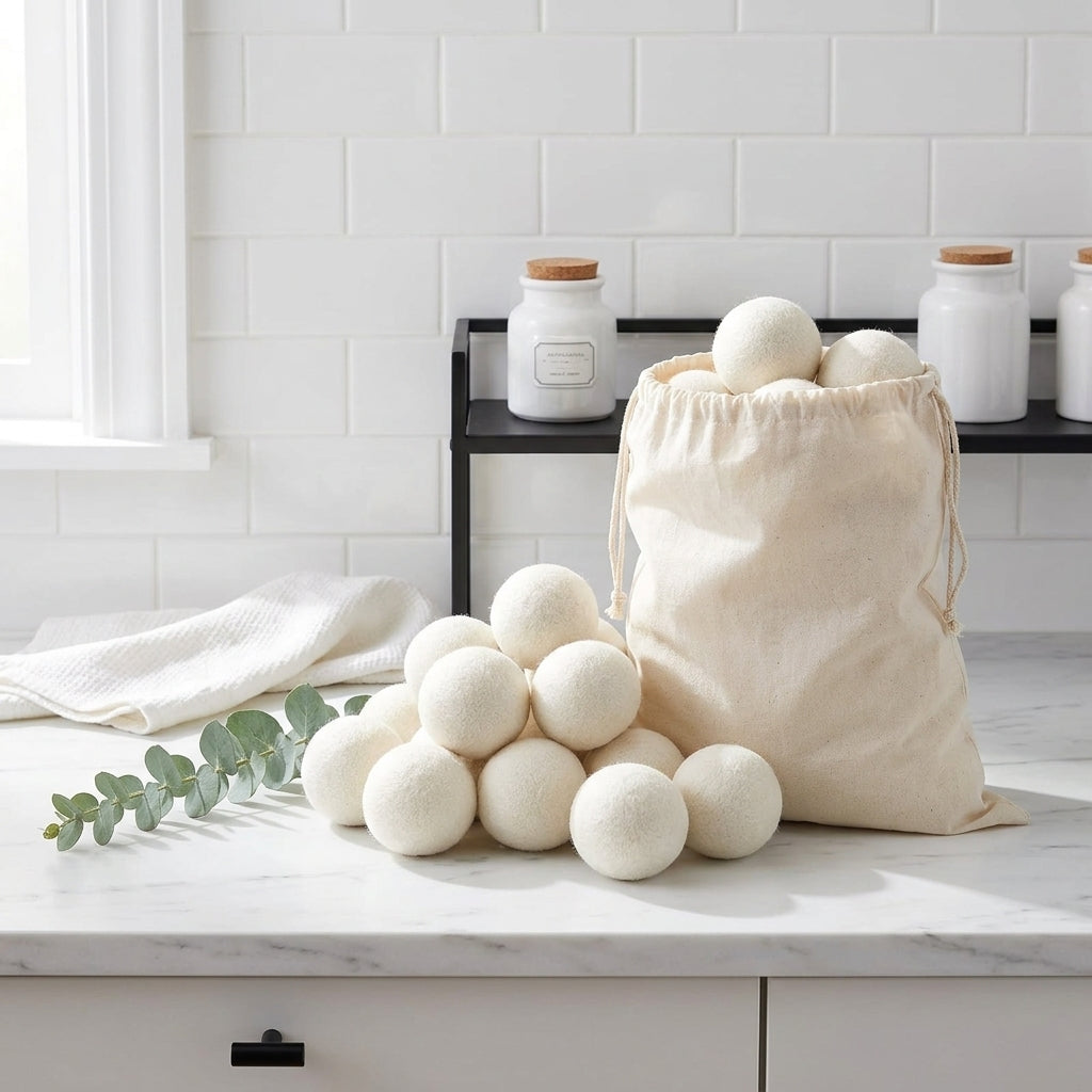 XL Wool Dryer Balls with Canvas Storage Bag, 2.9 in, 24 Pack
