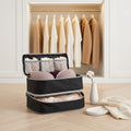 Double-Layer 4-in-1 Bra and Underwear Travel Organizer, Black