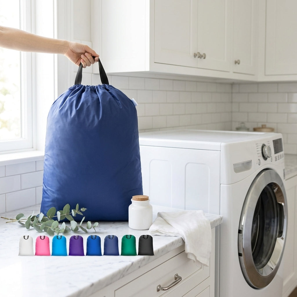 Extra-Large Heavy-Duty Laundry Bag with Handles, 28 x 40 in, Navy