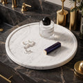 Round Bianco Carrara Marble Tray, 11.8 in