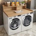 Washer and Dryer Countertop with 2-Tier Shelf, White Oak
