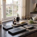 Diatomite Stone Sink Trays, Dark Grey, Set of 4