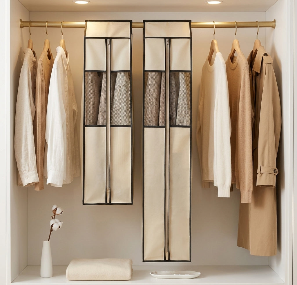 Breathable Hanging Garment Cover for Coats and Suits, 2 Lengths