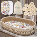 Macrame Cotton Baby Changing Basket Kit with Pad and Milestone Cards
