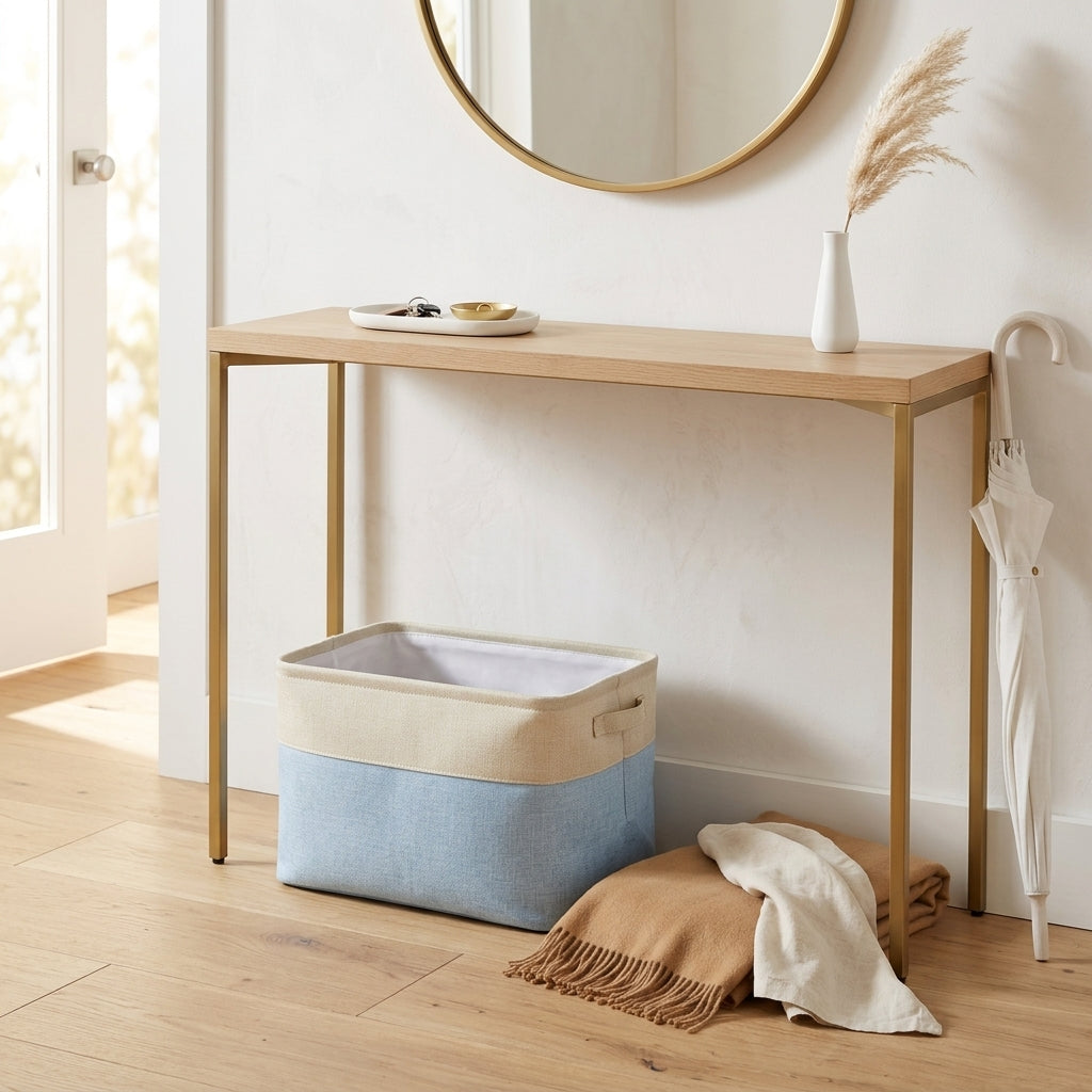 Collapsible Cotton Linen Storage Box for Toys and Sundries
