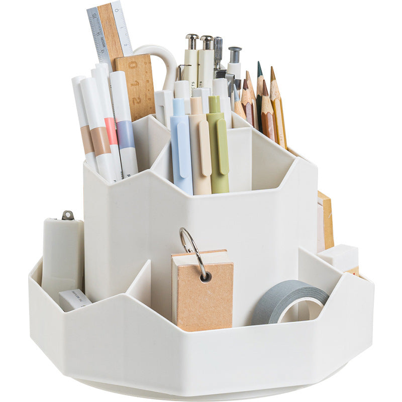 Rotating Desktop Pen Holder, 3, 5 or 9 Grids, PP Plastic
