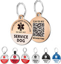 Engraved Stainless Steel Service Dog ID Tag with QR Code, Rose Gold