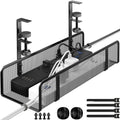No-Drill Mesh Cable Tray for Two Power Strips, Clamp-On, Black