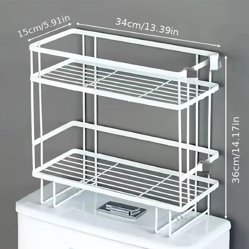 Over-the-Toilet Hanging Storage Shelf with Paper Holder, Single or Double