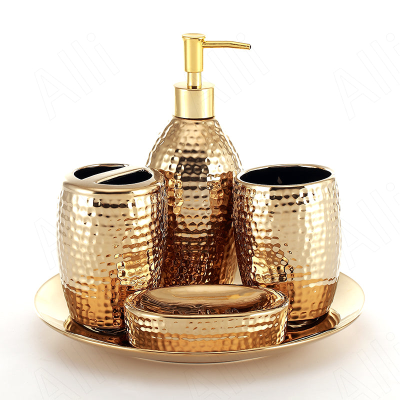 Ceramic Relief Bathroom Accessories, Sold Individually or as a Set
