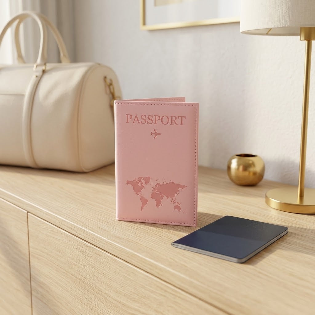 Geometric Print PU Leather Passport Cover, 12 Colors