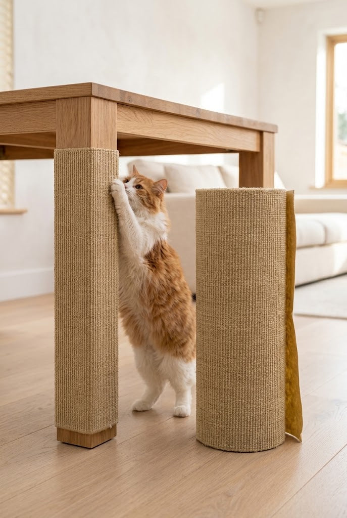 Trimmable Self-Adhesive Jute Cat Scratching Mat, 78.7 x 15.8 in