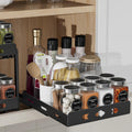Slide-Out Metal Spice Rack for Cabinets, 8.4 in Wide, Black