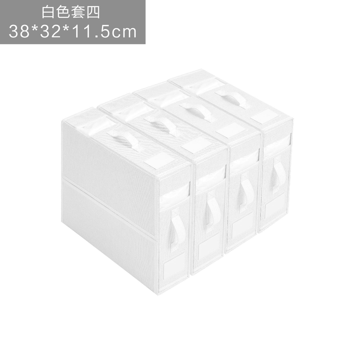 Linen-Look Bedding Storage Boxes, 38 x 32 x 11.5 cm