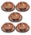 Stainless Steel Pet Bowls with Non-Skid Base, 18 oz, 5 Pack, Bronze
