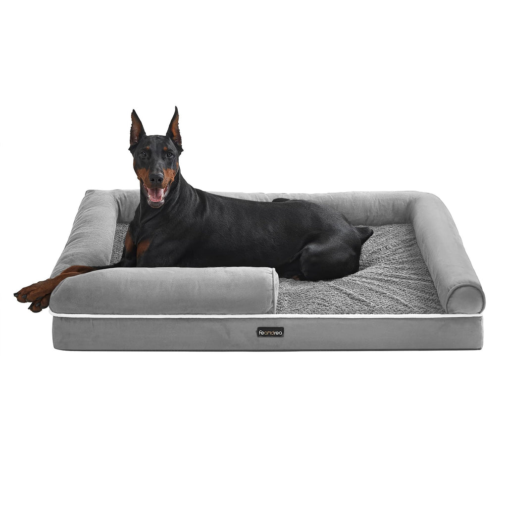 Dog Sofa Bed with Egg Crate Foam and Raised Edges, 48 x 33 in