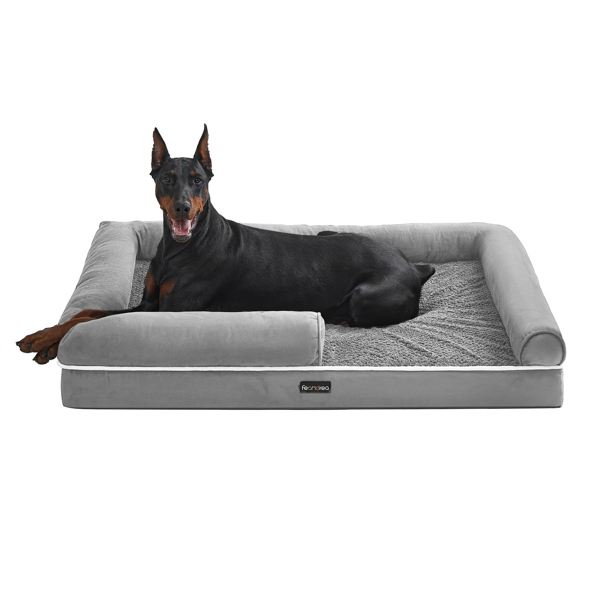 Dog Sofa Bed with Egg Crate Foam and Raised Edges, 48 x 33 in