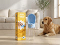 One-Hand Dog Water Bottle with Lock and Trough, 12.8 oz, Blue
