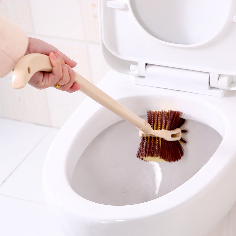 Plastic Toilet Brush with Ergonomic Handle, Brown