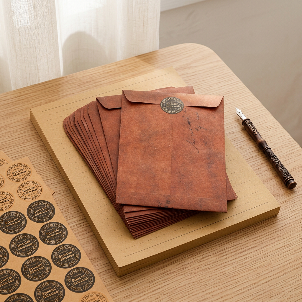 Vintage Kraft Paper Envelopes, with or without A5 Letter Paper