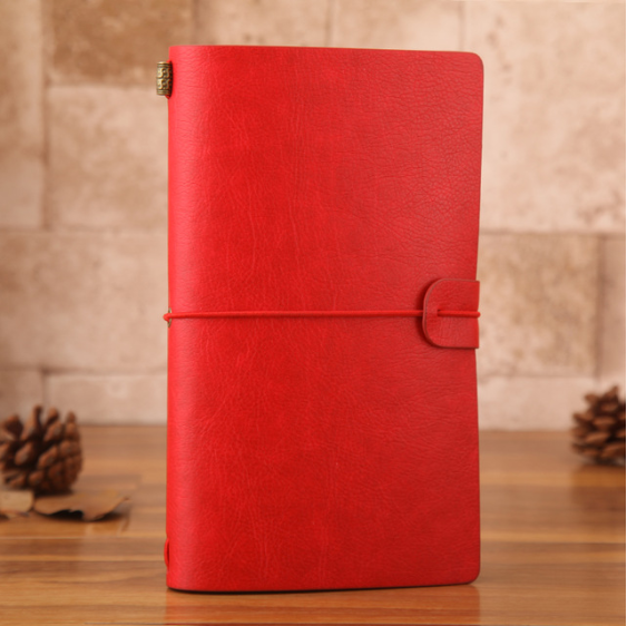 Vintage PU Leather Travel Journal with Strap, A6