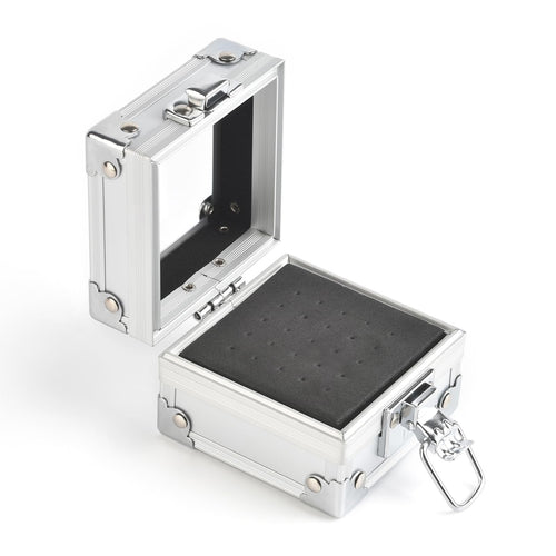 25-Hole Nail Drill Bit Storage Box, Silver