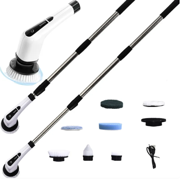 Cordless Handheld Electric Cleaning Brush, Rechargeable, White