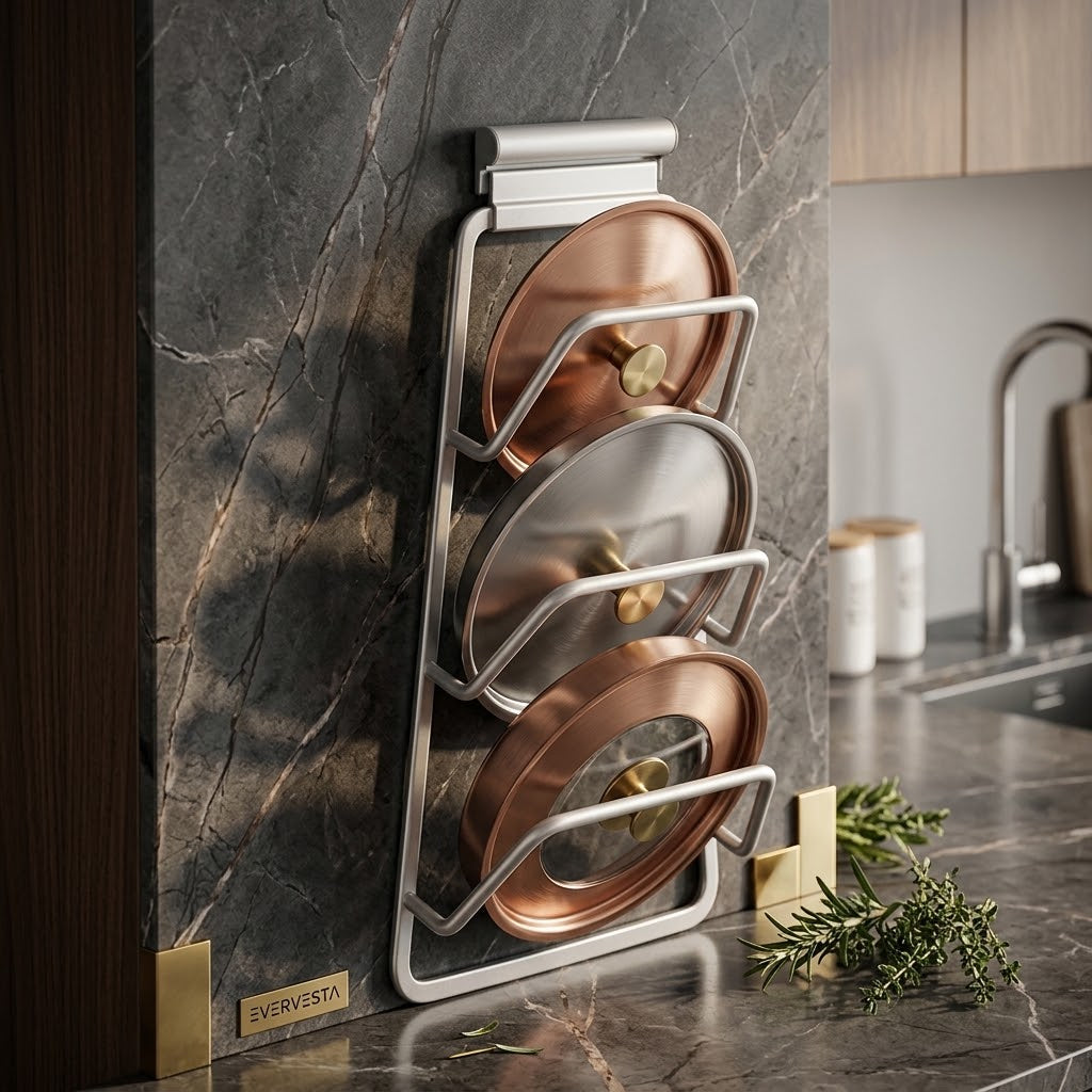 Aluminum Pot Lid and Cutting Board Organizer Rack