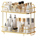 2-Tier Countertop Cosmetic Organizer, Metal Frame, Gold