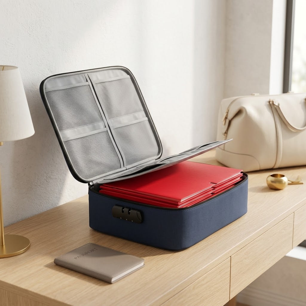 Oxford Document Organizer Bag with Combination Lock