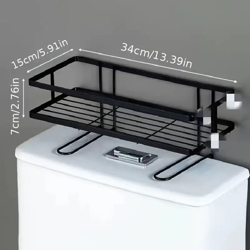 Over-the-Toilet Hanging Storage Shelf with Paper Holder, Single or Double