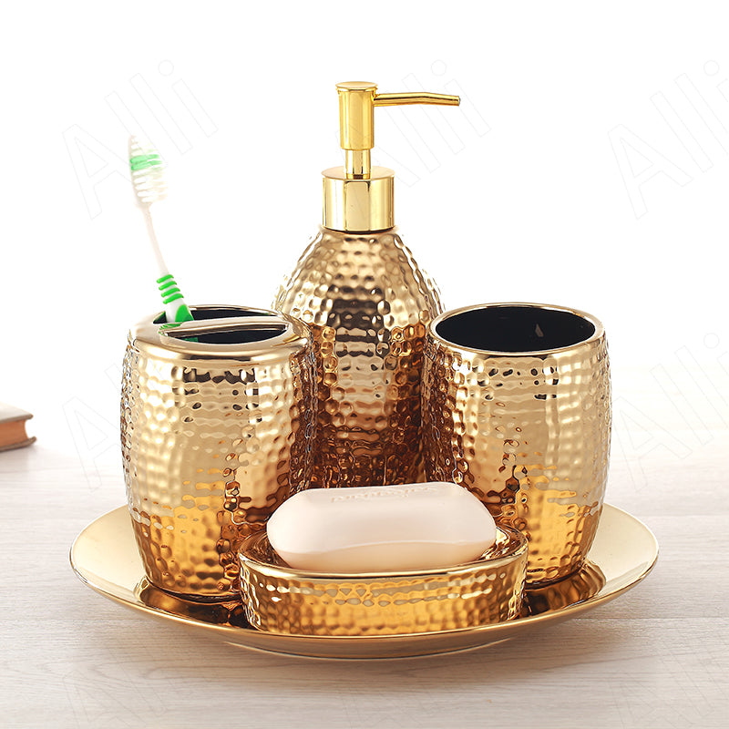 Ceramic Relief Bathroom Accessories, Sold Individually or as a Set
