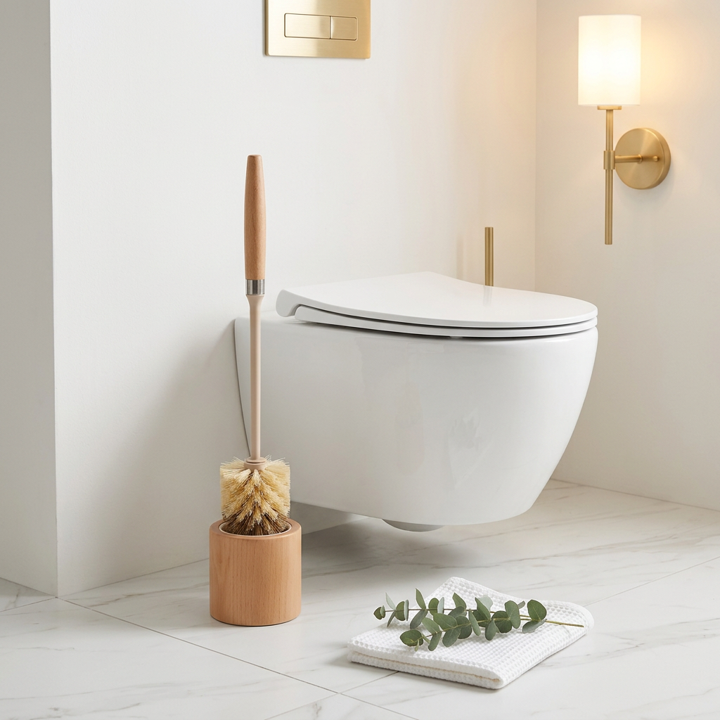 Wooden Toilet Brush with Beech Handle and 360° PP Bristles
