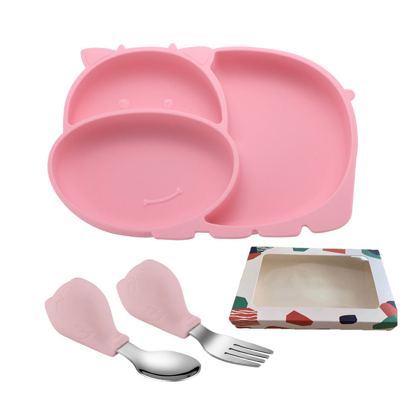 Divided Silicone Suction Plate for Baby Mealtimes, Multiple Options