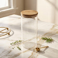 Wide-Mouth Glass Storage Jar with Wood Lid, 40 oz