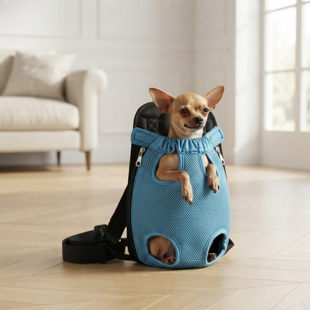 Adjustable Legs-Out Pet Sling Carrier, Small, Light Blue