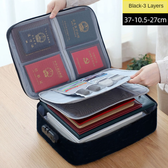 Oxford Document Organizer Bag with Combination Lock
