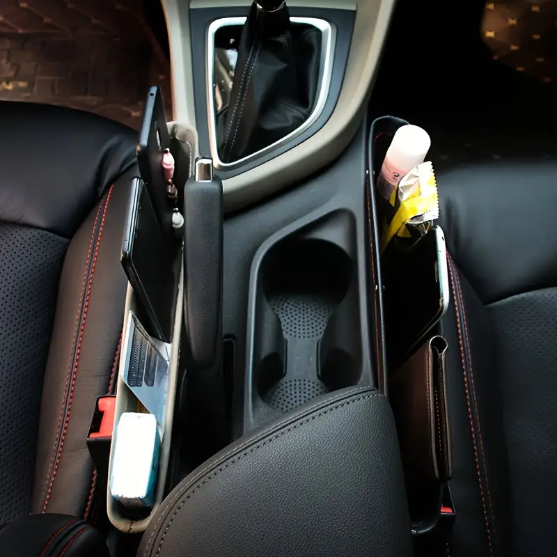 Waterproof Leather Car Seat Organizer with Adjustable Pockets
