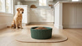 Heavyweight Ripple Stoneware Dog Bowl, Matte, Medium, Teal