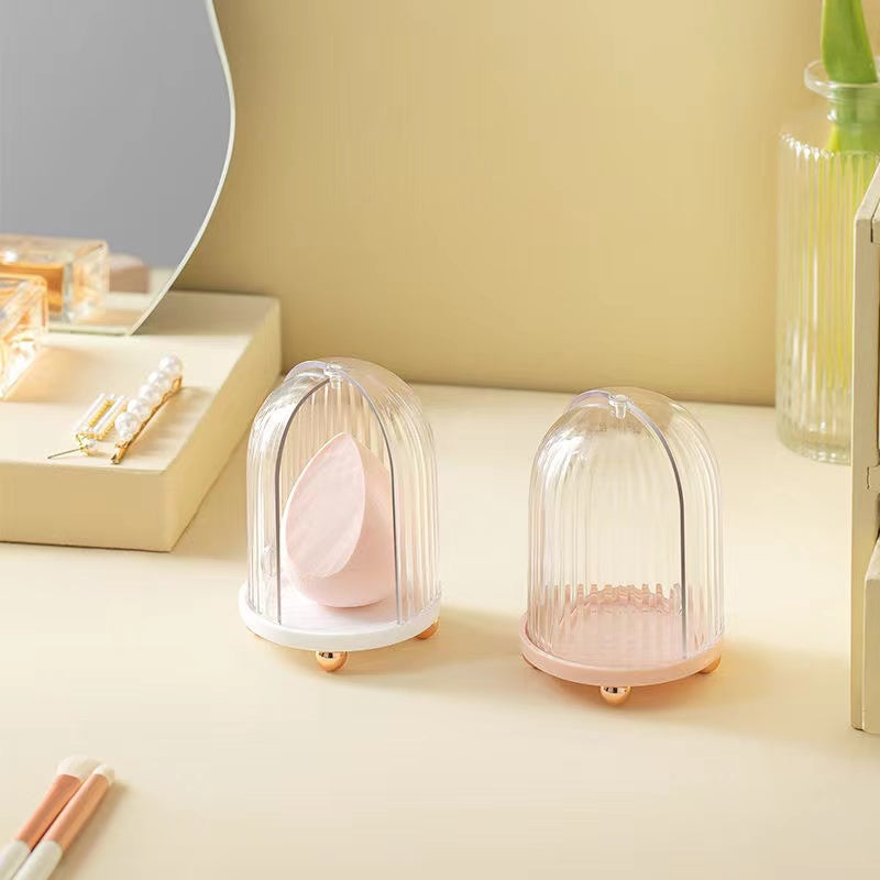 Ventilated Makeup Sponge Storage Case, White or Pink