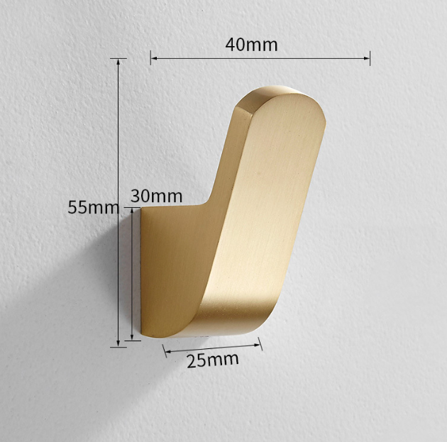 Decorative Brass Wall Hook for Coats and Hats, Single
