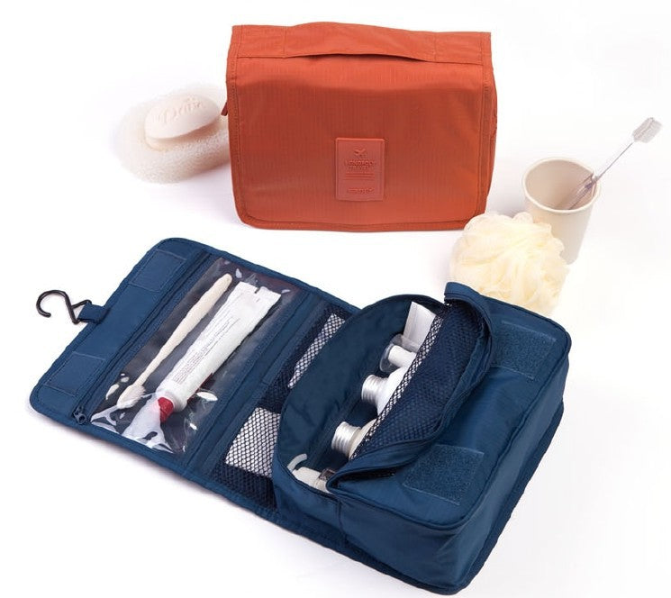 Hanging Oxford Cloth Toiletry Bag with Hook, Travel Makeup Organizer