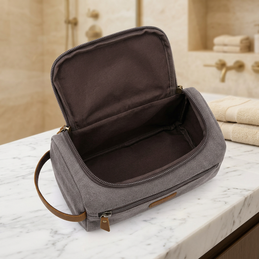Washed Canvas Travel Storage Bag with Inner Pouch