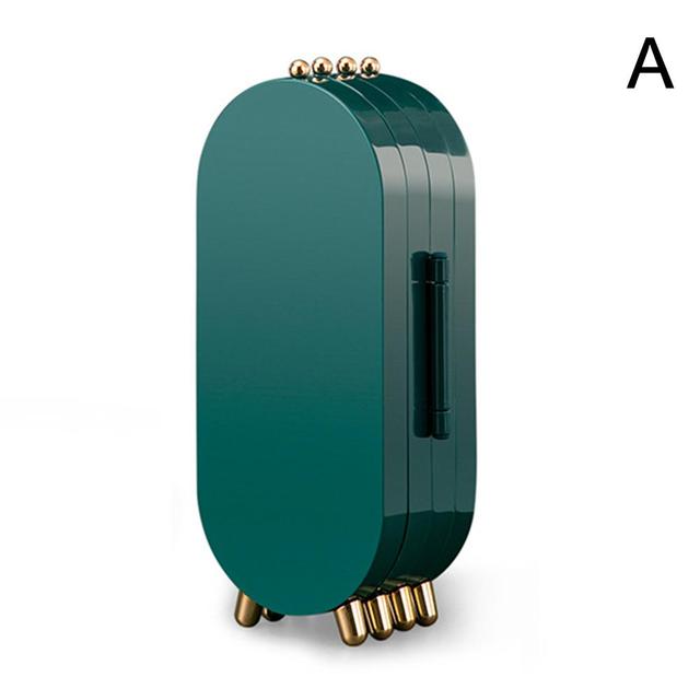 Foldable Retro Jewelry Display Box with Earring Bar, White or Green