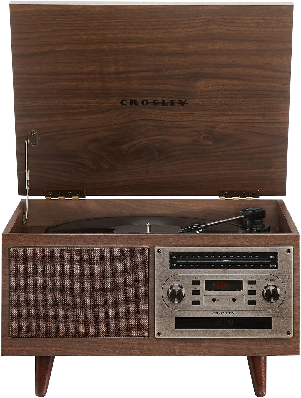 8-in-1 Record Player with 3-Speed Turntable, Bluetooth, CD and Cassette