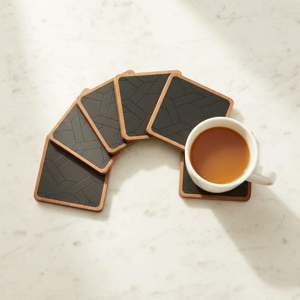 Acacia Wood Coasters Top