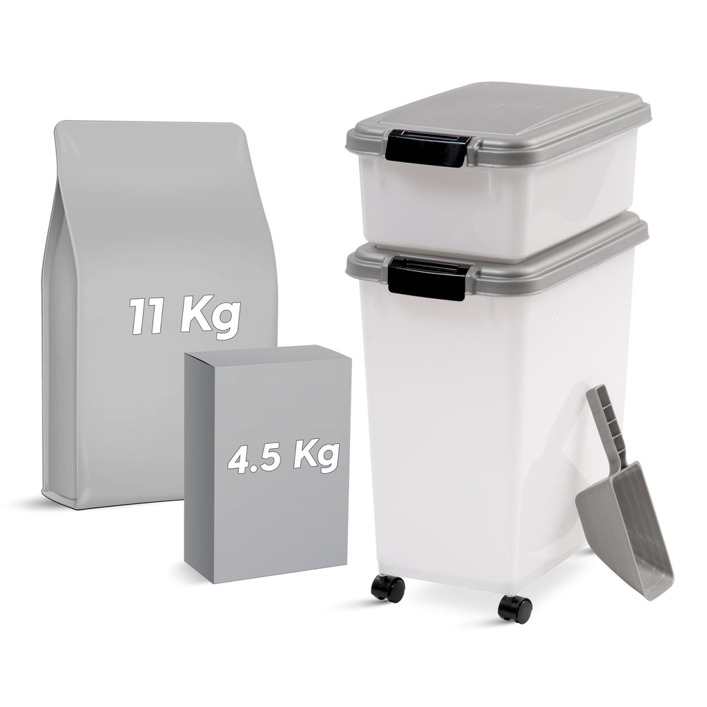 Airtight Snap-Lock Pet Food Container Set with Wheels and Scoop
