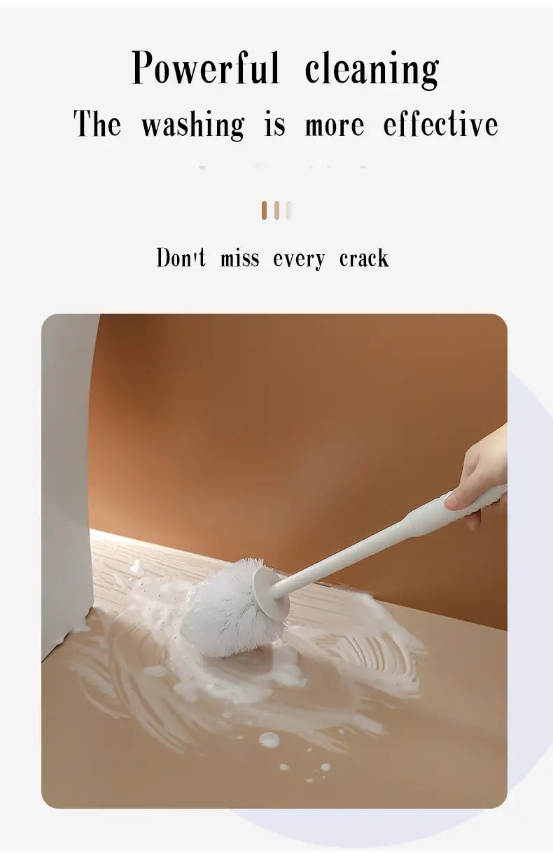 Wall-Mounted Toilet Brush with Silicone or Nylon Head