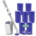 Disposable Toilet Brush System with Wand, 70 Refills and Caddy