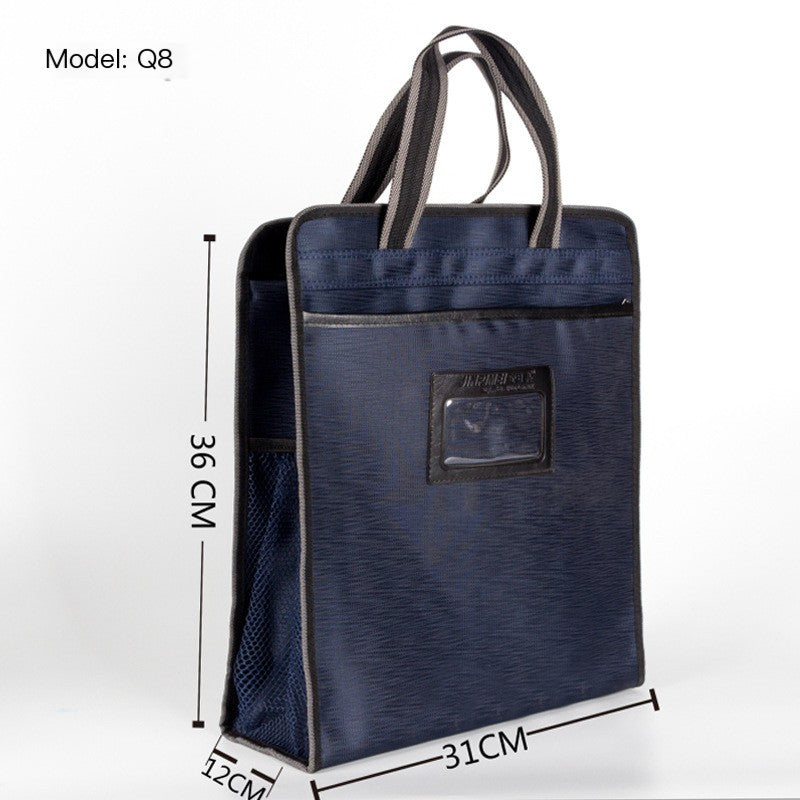 Oxford Cloth Document Bag, Large Capacity, Two Compartments